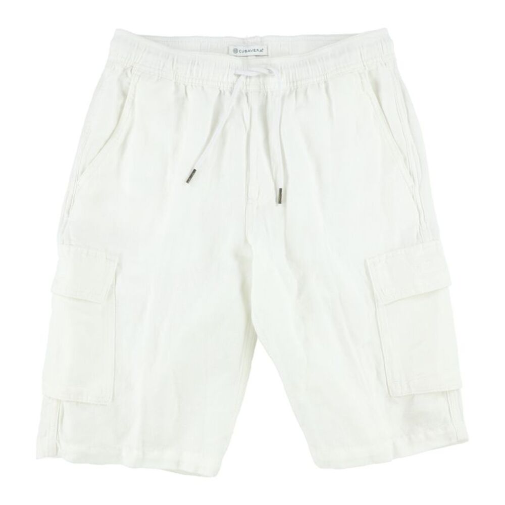 CubAvera Mens Linen Blend Pull-on Casual Cargo Shorts, NWT